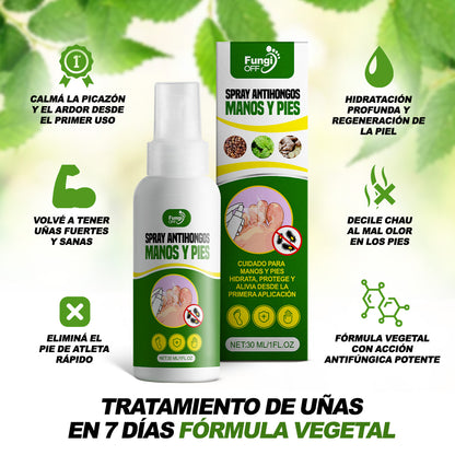 Spray FungiOff Acaba con los Hongos en 7 Días | LLEVA 3 PAGA 1
