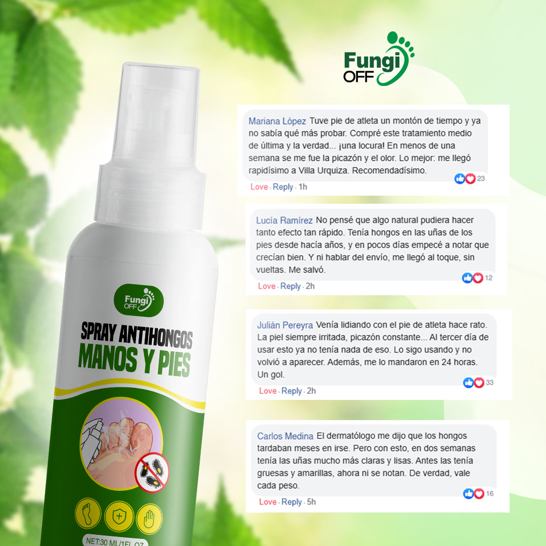 Spray FungiOff Acaba con los Hongos en 7 Días | LLEVA 3 PAGA 1